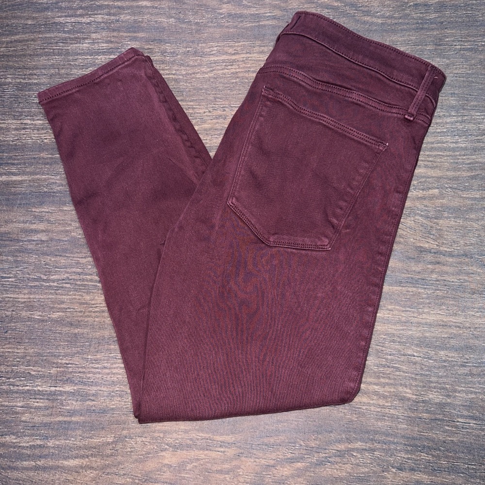 Abercrombie & Fitch Simone High Rise Jean Legging Ankle Burgundy Size 30 10 S